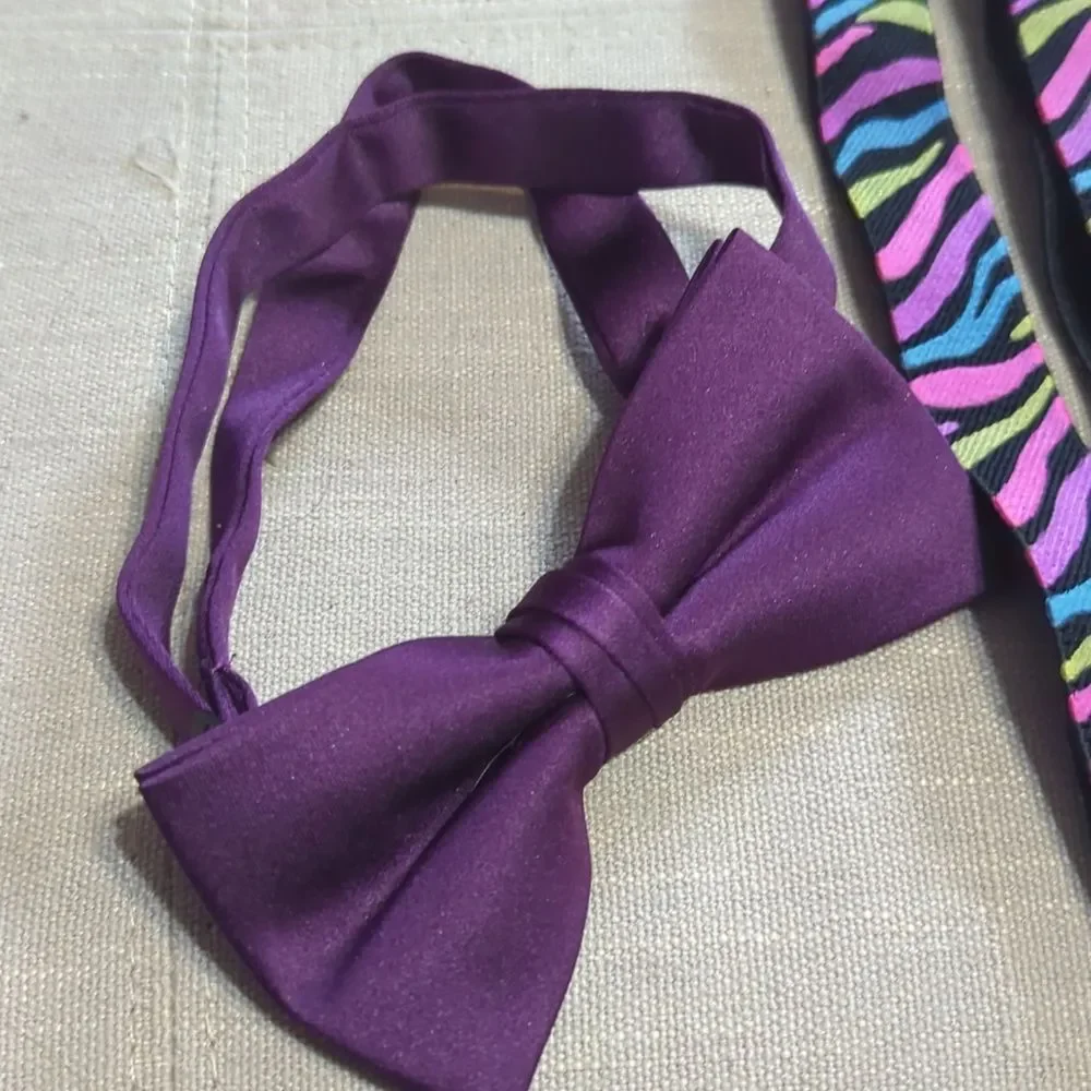 suspenders vibrant bow